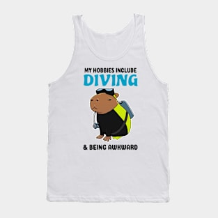 My hobbies include Diving and being awkward Capybara Tank Top